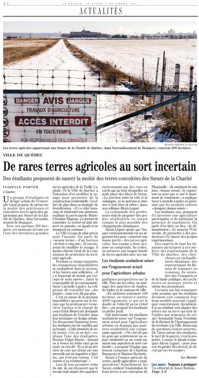 Article du Devoir du 3 décembre 2012