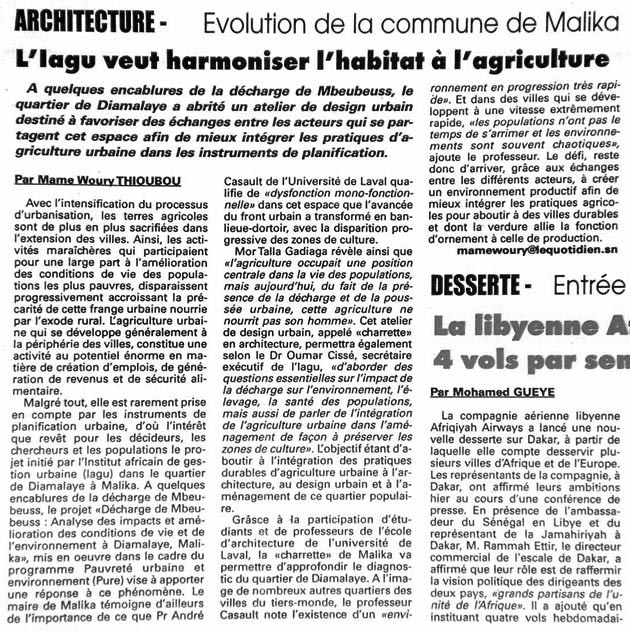 Quotidien Dakar 3 novembre 2007